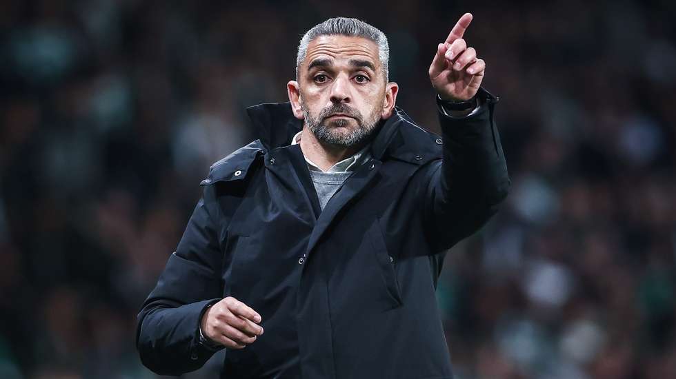 Sporting head coach Rui Borges reacts during the Portugal Cup soccer match against FC Porto held at Jose Alvalade Stadium in Lisbon, Portugal, 3rd March 2026. RODRIGO ANTUNES/LUSA
