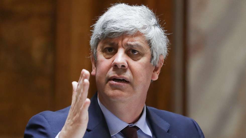O ministro de Estado e das Finanças, Mário Centeno, fala perante a Comissão de Orçamento e Finanças na Assembleia da República, em Lisboa, 13 de maio de 2020. TIAGO PETINGA/LUSA