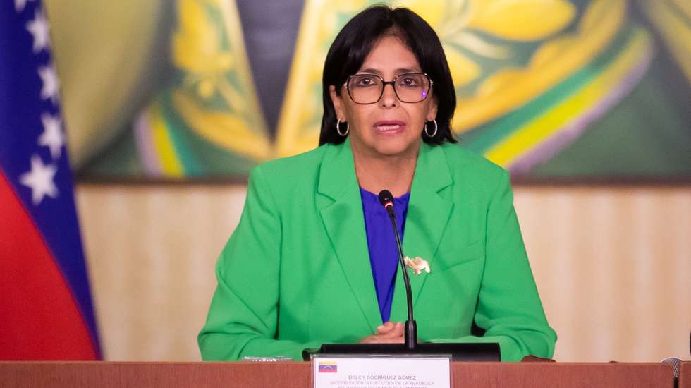 epa12622745 (FILE) - Vice President of Venezuela, Delcy Rodriguez speaks during a meeting of the High Commission for the Defense of Guayana Esequiba, in Caracas, Venezuela, 11 December 2023  (re-issued 03 January 2026). Vice President Delcy Rodriguez appeared on Venezuelan state TV on 03 January 2026 saying the government does not know the whereabouts of Venezuelan President Nicolas Maduro and his wife Cilia Flores after the USA claimed their capture following a military strike against Venezuela on 03 January 2026.  EPA/RAYNER PENA R