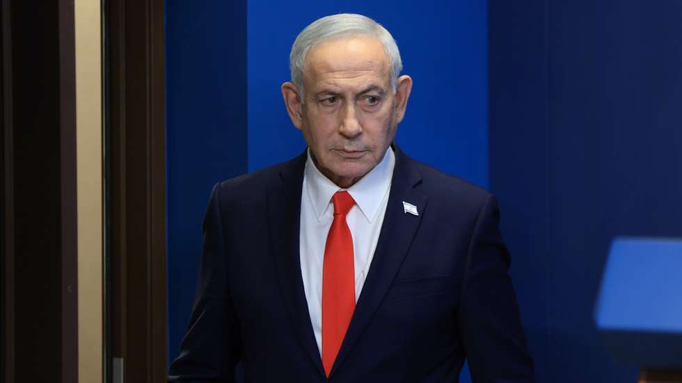 epa13039731 Israeli Prime Minister Benjamin Netanyahu during a news conference in Jerusalem, 15 June 2026, following the announcement of a US-Iran mediated preliminary framework to end regional military hostilities.  EPA/RONEN ZVULUN / POOL