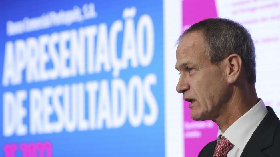 O presidente executivo do Millennium BCP, Miguel Maya, durante uma conferência de imprensa de apresentação dos resultados do 1.º semestre de 2022, Oeiras, 27 de julho de 2022. MANUEL DE ALMEIDA/LUSA