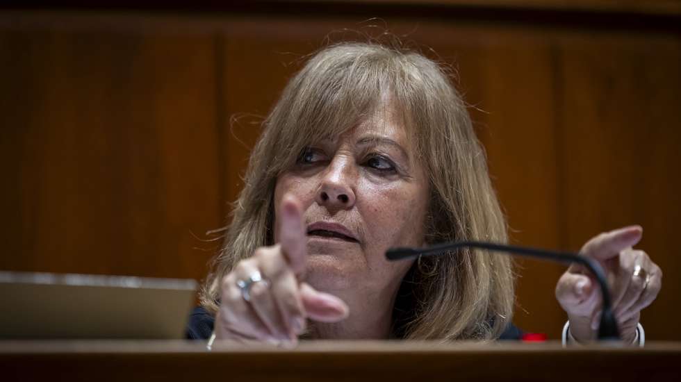 A ministra da Administração Interna, Margarida Blasco, durante a sua audição na Comissão de Orçamento, Finanças e Administração Pública, no âmbito do Orçamento do Estado para 2025, na Assembleia da República, em Lisboa, 11 de novembro de 2024. JOSÉ SENA GOULÃO/LUSA