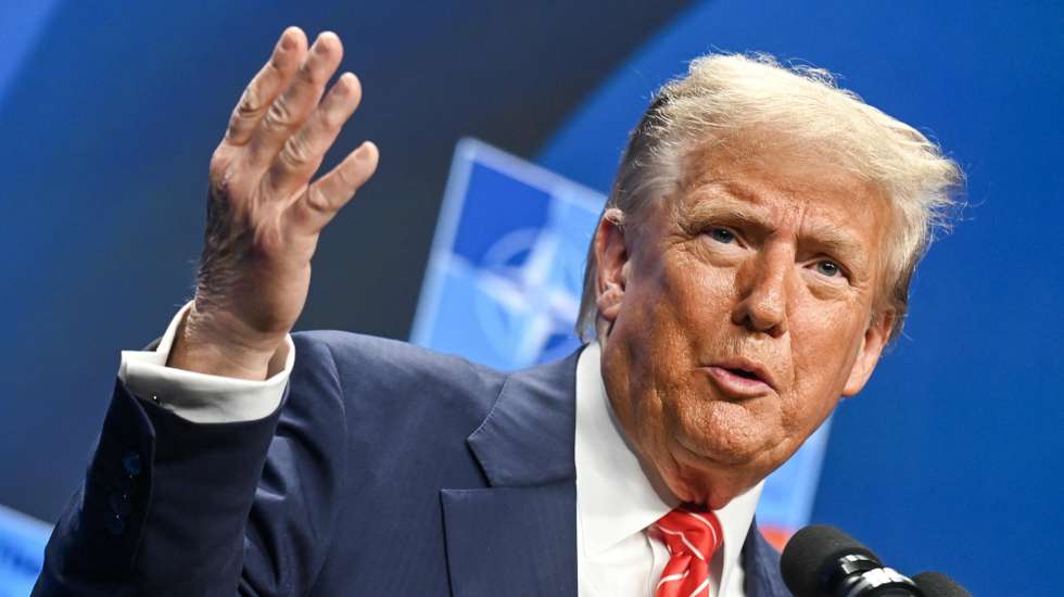 epa12196974 US President Donald Trump speaks during a press conference after the NATO summit at the World Forum The Hague, The Netherlands, 25 June 2025. The Netherlands, for the first time in NATO's history of existence, is hosting a NATO summit.  EPA/JONAS ROOSENS