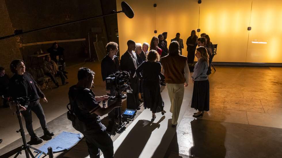 Reportagem nas filmagens da comédia romântica “Santo António, o casamenteiro de Lisboa", realizado por Ruben Alves, com Joaquim Monchique e Rita Blanco nos papéis principais, e participação de Inês Aires Pereira, Maria Rueff, Lídia Franco, Rui Mendes, João Catarré e Maria João Bastos, entre outros, na Estufa Fria, em Lisboa, 24 de novembro de 2025. ( ACOMPANHA TEXTO DO DIA 25 DE NOVEMBRO DE 2025). JOSÉ SENA GOULÃO/LUSA