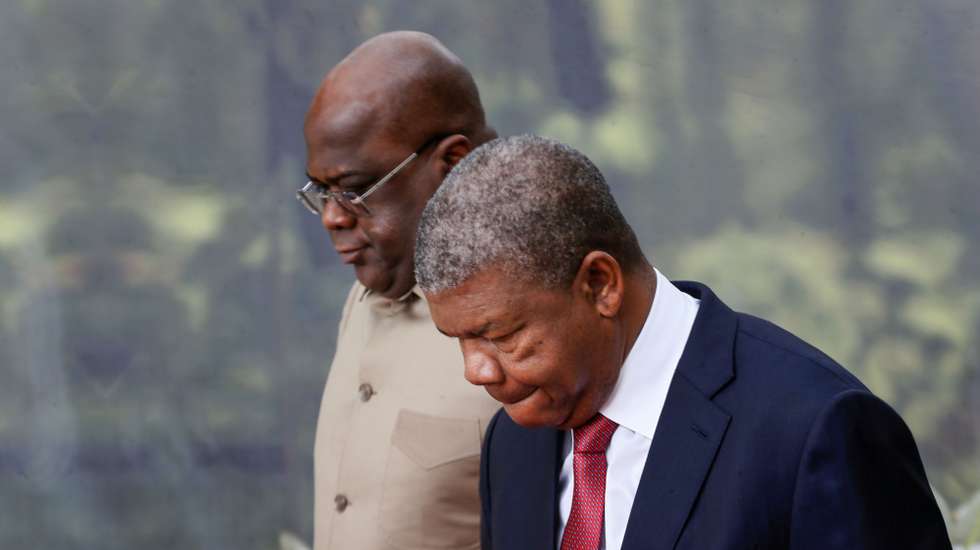 Angolan President, Joao Lourenço (R), receive his counterparts Felix Tshisekedi (L) of Democratic Republic of Congo and Paul Kagame (not in picture)  of Rwanda during a summit in Angola on a process to de-escalate tensions that have arisen from a rebel insurgency, Luanda, Angola, 6 July 2022. The Democratic Republic of Congo and Rwanda agreed today to create an 'ad-hoc' observation mechanism and an immediate ceasefire to ease tensions between the two countries, after a meeting mediated by the Angolan President.  AMPE ROGERIO/LUSA