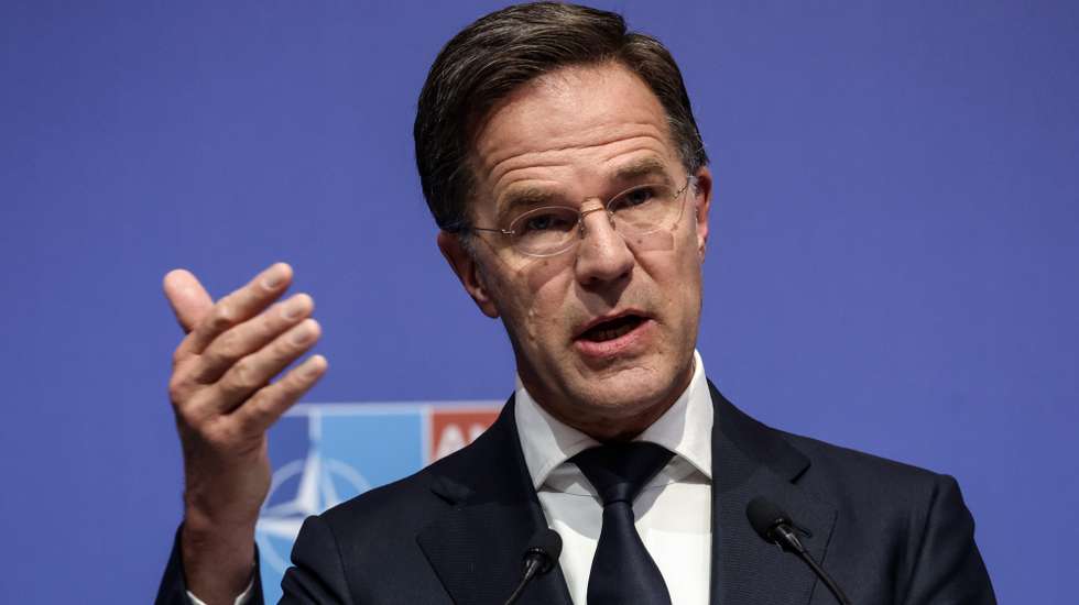 epa12102402 North Atlantic Treaty Organization (NATO) Secretary General Mark Rutte attends a press conference after an informal meeting of NATO Ministers of Foreign Affairs in Antalya, Turkey, 15 May 2025.  EPA/ERDEM SAHIN