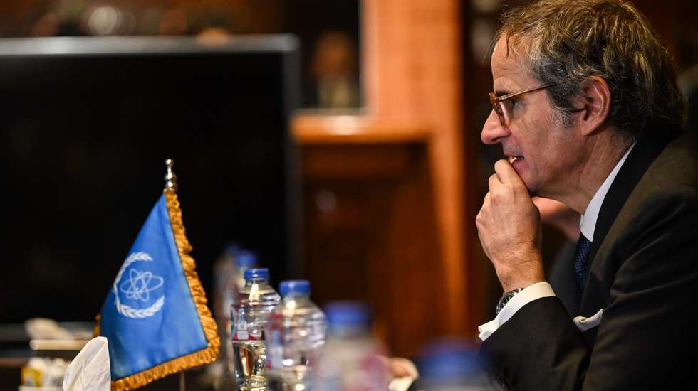 epa12150571 Rafael Grossi, Director General of the International Atomic Energy Agency (IAEA), speaks during his meeting with Egyptian Foreign Minister Badr Abdelatty (not pictured) at the Hilton Cairo Heliopolis hotel in Cairo, Egypt, 02 June 2025.  EPA/MOHAMED HOSSAM