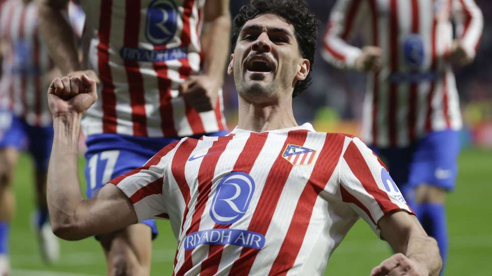 epa12773964 Atletico Madrid's Johnny Cardoso celebrates after scoring the 2-1 goal during the UEFA Champions League knockout-phase play-off second leg soccer match between Atletico Madrid and Club Brugge, in Madrid, Spain, 24 February 2026.  EPA/Juanjo Martin
