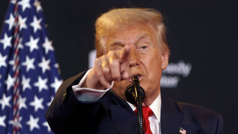 epa12298265 US President Donald Trump gestures as he hosts an event at the John F. Kennedy Center for the Performing Arts, in Washington, DC, USA, 13 August 2025. President Trump unveiled the 48th annual Kennedy Center Honors recipients.  EPA/WILL OLIVER / POOL POOL