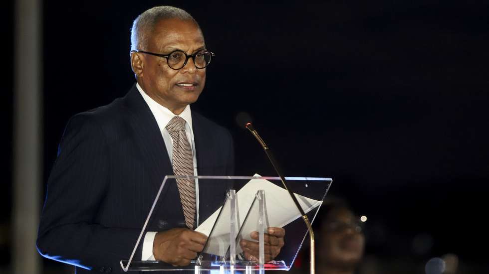 O Presidente da República de Cabo Verde José Maria Neves, usa da palavra na cerimónia de celebração dos 50 anos de independência de Cabo Verde, Palácio Presidencial, na Cidade da Praia, em Cabo Verde, 05 de julho de 2025. ELTON MONTEIRO/LUSA