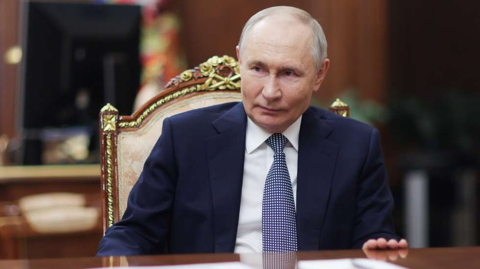 epa11834470 Russian President Vladimir Putin looks on during his meeting with the President of the National Medical Research Centre for Endocrinology Ivan Dedov(not pictured) in Moscow, Russia, 18 January 2025.  EPA/GAVRIIL GRIGOROV / SPUTNIK / KREMLIN POOL