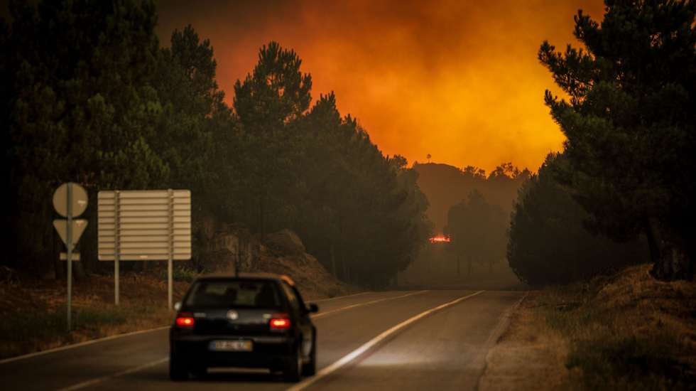 Forest fire in Lamosa, Sernancelhe, Viseu, Portugal, 14 August 2025. The fire that started early Wednesday morning in Satao, in the district of Viseu, spread to the districts of Sernancelhe (Viseu) and Aguiar da Beira (Guarda) and, in the late afternoon, was still raging with no possibility of direct combat, according to the commander on the ground. PEDRO SARMENTO COSTA/LUSA
