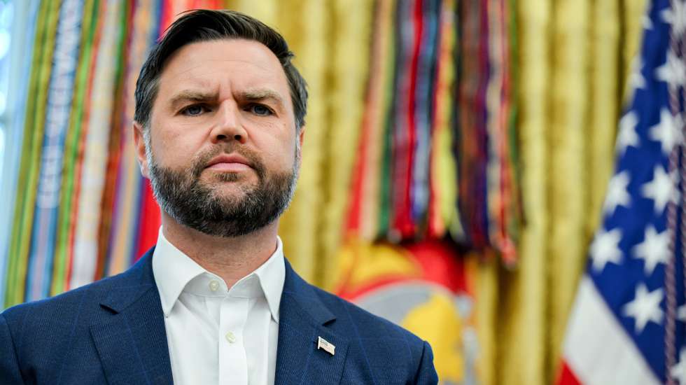 epa12317167 US Vice President JD Vance looks on as President Donald Trump announces the 2026 FIFA World Cup draw will be held at the Kennedy Center in December 2025, in the Oval Office of the White House in Washington, DC, USA, 22 August 2025. The 2026 FIFA World Cup, coming to North America next summer will be the first World Cup with three host countries in the U.S., Canada and Mexico, and it will be the first to feature a 48-team field.  EPA/ANNABELLE GORDON / POOL