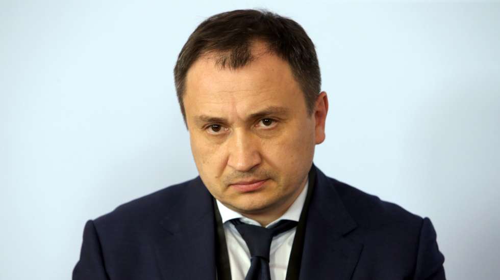 epa10032126 Ukrainian Minister of Agrarian Policy and Food Mykola Solskyi at the 'Uniting for Global Food Security' conference, at the Federal Foreign Office in Berlin, Germany, 24 June 2022.  EPA/MIKA SAVOLAINEN / POOL