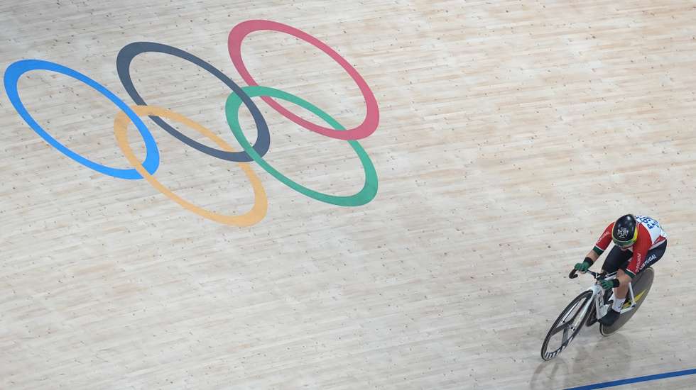 A ciclista portuguesa  Maria Martins em competição durante a prova de ciclismo de pista nos Jogos Olímpicos de Paris, em Paris, França, 11 de agosto de 2024. HUGO DELGADO/LUSA