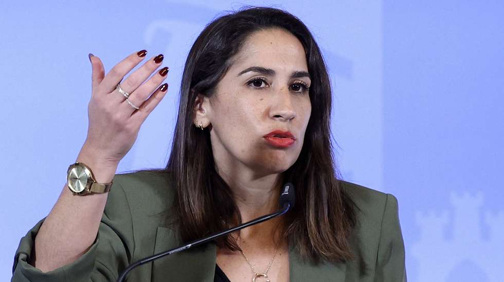 A ministra da Habitação, Marina Gonçalves, durante a conferência de imprensa no final da reunião do Conselho de Ministros, no Palácio da Ajuda, em Lisboa, 16 de fevereiro de 2023. ANTÓNIO COTRIM/LUSA