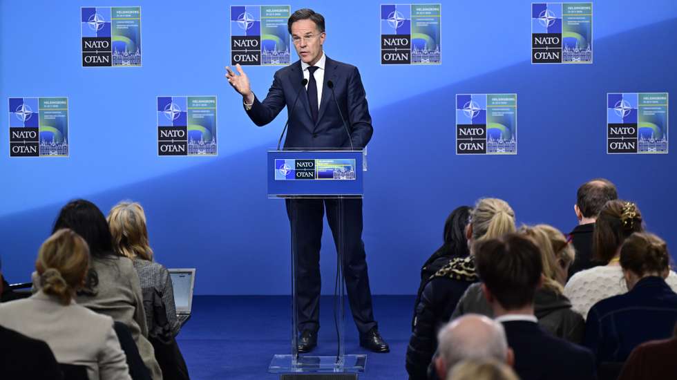 epa12983850 NATO Secretary General Mark Rutte speaks during a closing press conference of the NATO Foreign Ministers' meeting in Helsingborg, Sweden, 22 May 2026. This is the first time Sweden has hosted a NATO ministerial session since becoming a full member in 2024.  EPA/JOHAN NILSSON  SWEDEN OUT