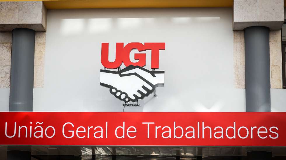 Logótipo da União Geral de Trabalhadores (UGT), Lisboa, 05 de novembro de 2021. ANTÓNIO COTRIM/LUSA