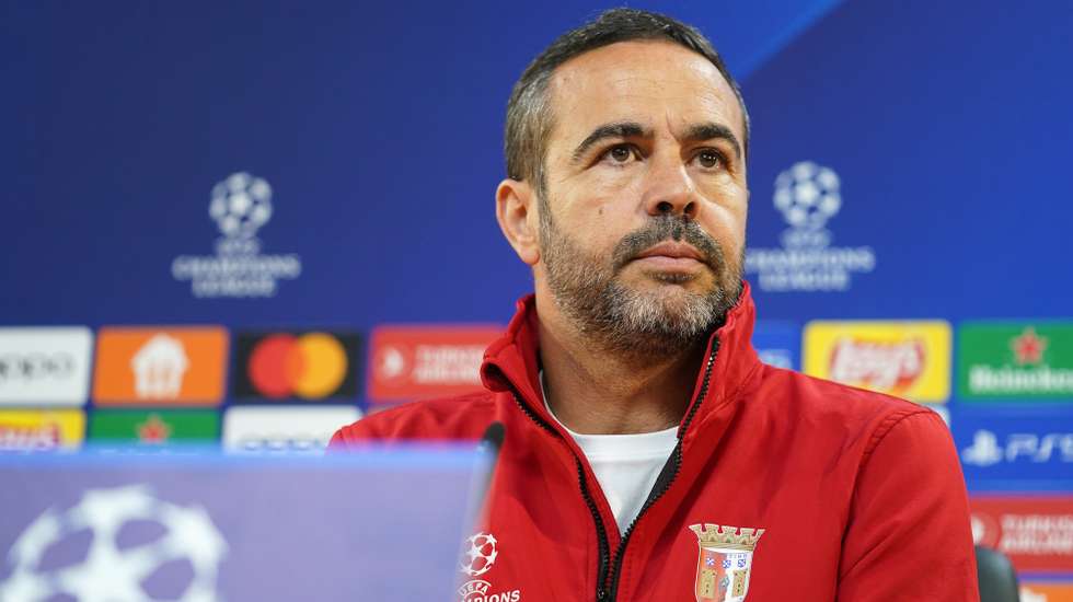 SC Braga head coach Artur Jorge attends a press conference at the Municipal of Braga, Portugal, 23 October  2023. SC Braga will play against Real Madrid in their UEFA Champions League match in Municipal of Braga Stadium, Braga, Portugal  on 24 October  2023. HUGO DELGADO/LUSA