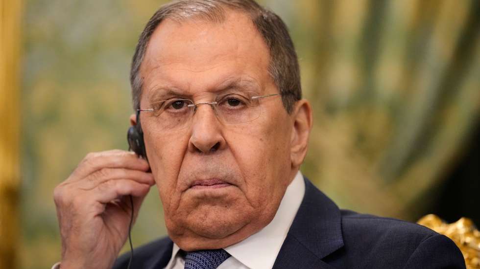 epa12192835 Russian Foreign Minister Sergei Lavrov attends the talks between the Russian president and the interim president of the Republic of Mali at the Kremlin in Moscow, Russia, 23 June 2025.  EPA/PAVEL BEDNYAKOV / POOL
