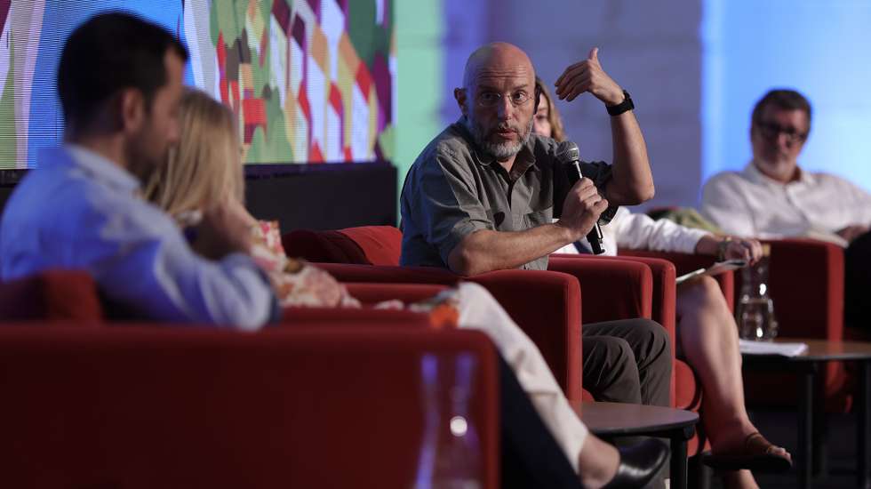O co-porta-voz do Partido Livre, Rui Tavares, em conversa “O papel das cooperativas na construção de um futuro progressista” durante a iniciativa Livre: Início da edição 2026 de “Os Setembristas”, na Alfandega do Porto, 12 de setembro de 2026. MANUEL FERNANDO ARAÚJO/ LUSA
