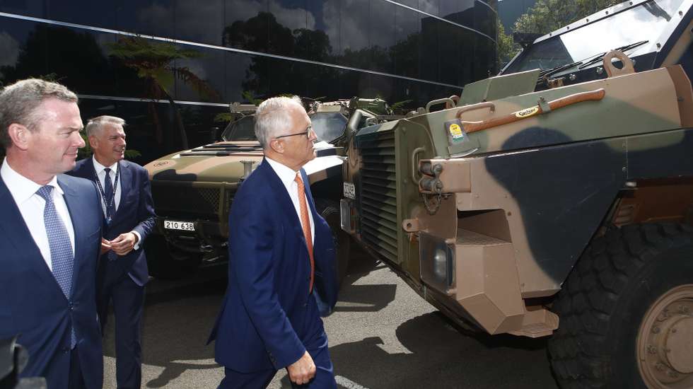 Primeiro ministro Malcolm Turnbull, veículos blindados