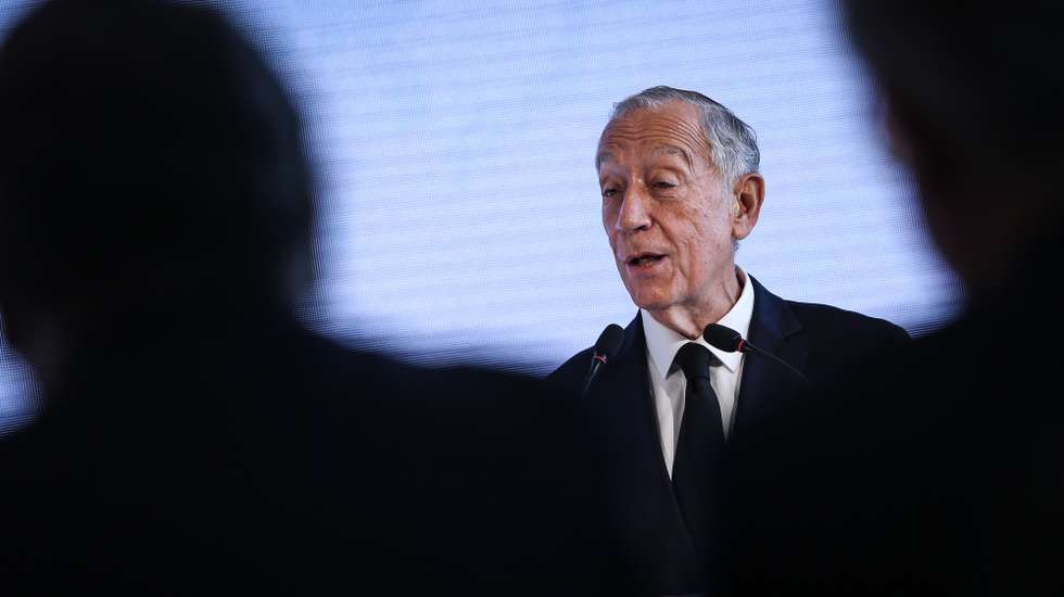O Presidente da República, Marcelo Rebelo de Sousa, discursa durante o encontro Anual do Conselho da Diáspora Portuguesa no Palácio da Cidadela, em Cascais, 21 de dezembro de 2022. RODRIGO ANTUNES/LUSA