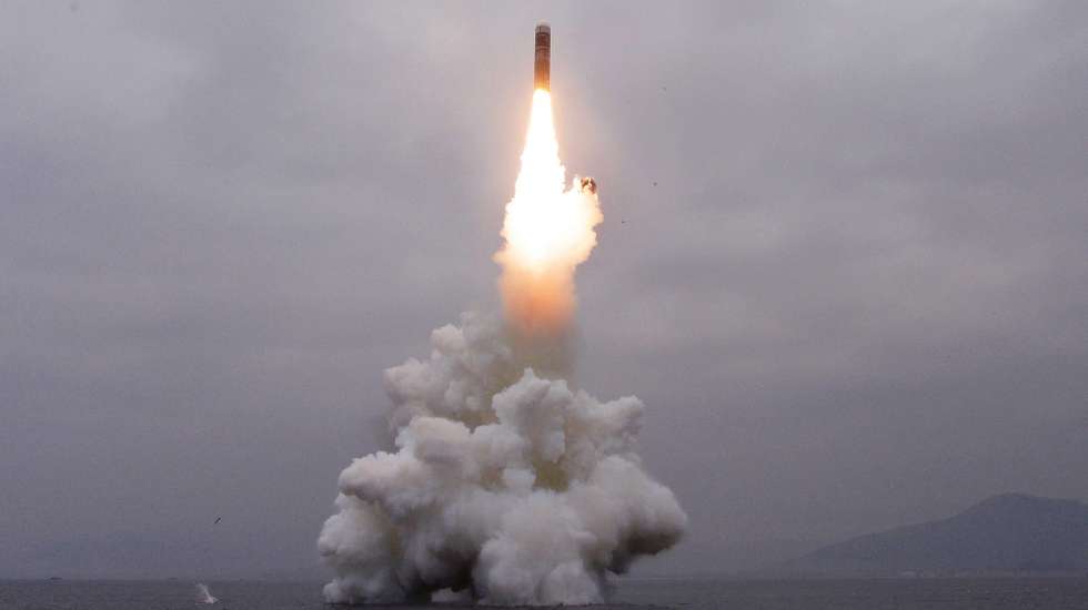 epa07890797 A photo released by the official North Korean Central News Agency (KCNA) shows the successful launch from a submarine of a Pukguksong-3, a new-type ballistic missile 
by the Academy of Defence Science of the Democratic People's Republic of Korea, in the waters off Wonsan Bay of the East Sea of Korea, 02 October 2019. According to South Korea's Joint Chiefs of Staff (JCS), North Korea again fired balistic missiles toward the East Sea ahead of the envisioned resumption of the stalled denuclearization talks with the United States.  EPA/KCNA   EDITORIAL USE ONLY