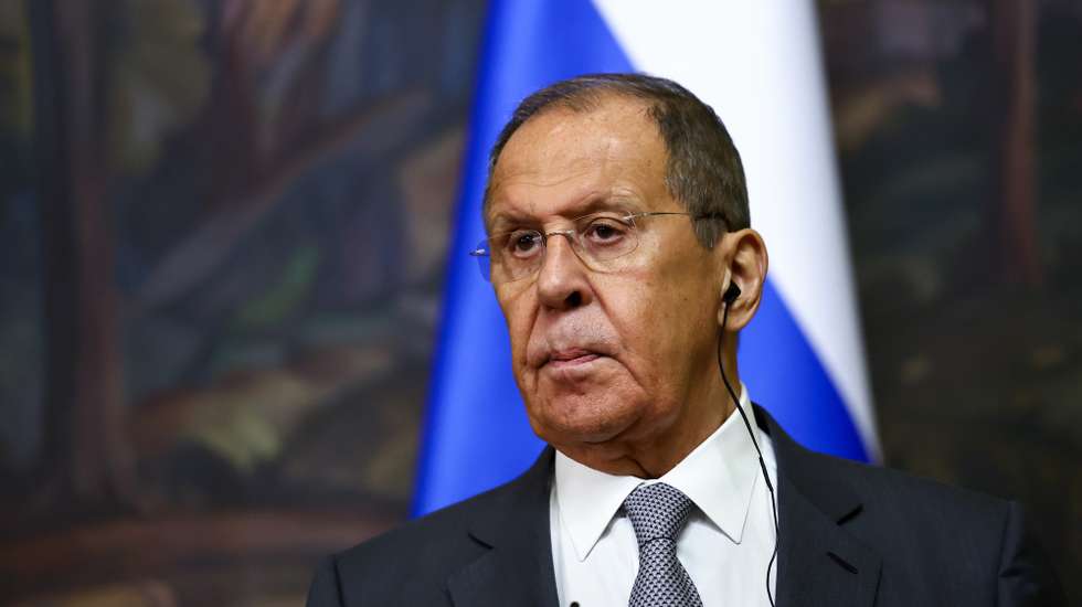 epa11570927 Russian Foreign Minister Sergei Lavrov attends a press conference with Senegalese Foreign Minister Yassine Fall, in Moscow, Russia, 29 August 2024.  EPA/EVGENIA NOVOZHENINA / POOL