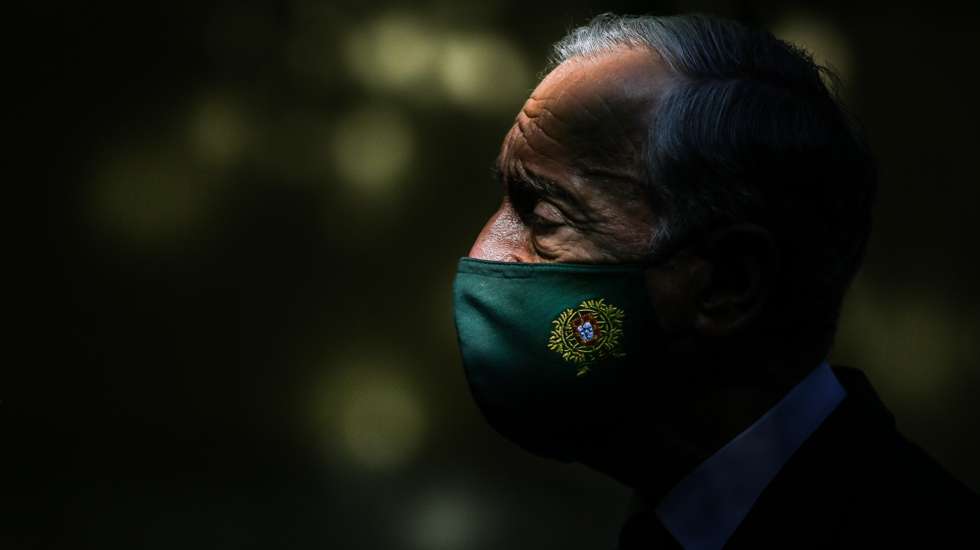 O Presidente da República, Marcelo Rebelo de Sousa, após visitar o Centro de Vacinação contra a covid-19 do Estádio Universitário de Lisboa, em Lisboa, 23 de junho de 2021. MÁRIO CRUZ/LUSA