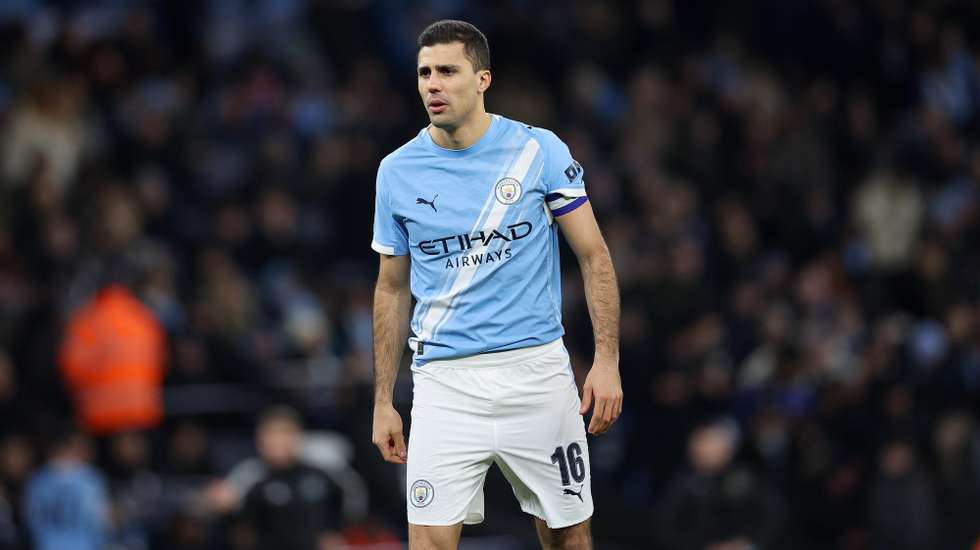 epa12705222 Rodri of Manchester City looks on during the English EFL Cup semi-final second leg soccer match between Manchester City and Newcastle United, in Manchester, Britain, 04 February 2026.  EPA/ADAM VAUGHAN EDITORIAL USE ONLY. No use with unauthorized audio, video, data, fixture lists, club/league logos, 'live' services or NFTs. Online in-match use limited to 120 images, no video emulation. No use in betting, games or single club/league/player publications.