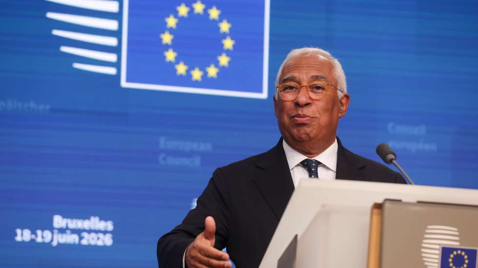 epa13049687 European Council President Antonio Costa speaks during a press conference at the end of European Council summit in Brussels, Belgium, 19 June 2026.  EU heads of state and government meet to discuss the European Union's next long-term budget for 2028–2034, competitiveness, defence financing, migration, and the situation in the Middle East.  EPA/OLIVIER HOSLET