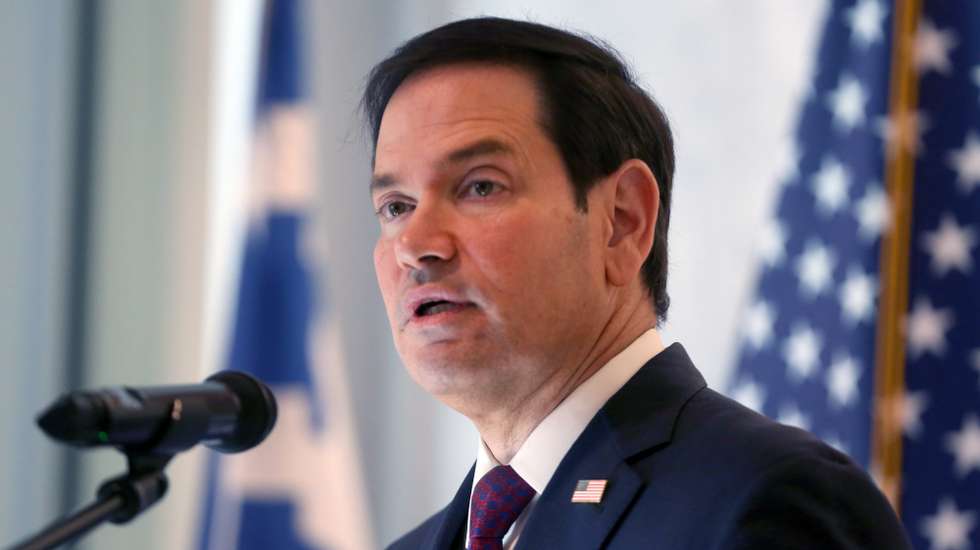 epa13287271 US Secretary of State Marco Rubio speaks during a ceremony marking the renovation and opening of a new wing of the US Embassy in Athens, Greece, 07 October 2026. Rubio is visiting Athens for the sixth Greece-US Strategic Dialogue, which includes talks on defense, energy and regional cooperation.  EPA/ALEXANDROS BELTES