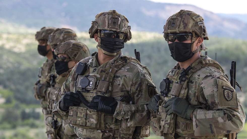 epa09217932 US soldiers take part in 'Decisive Strike 21' military exercise in the military camp at the Training Support Centre Krivolak, near Negotino, North Macedonia, 21 May 2021. The 'Decisive Strike 21' exercise is a part of the big NATO exercise with several international participants, which will be conducted between 19 of May until 02 of June at the Training Support Centre (TSC) Krivolak. Around 1500 members of the armed forces from the following four countries will take part in the exercise: Republic of North Macedonia land forces, the United States of America with 300 soldiers, and special forces from Bulgaria and Greece.  EPA/GEORGI LICOVSKI