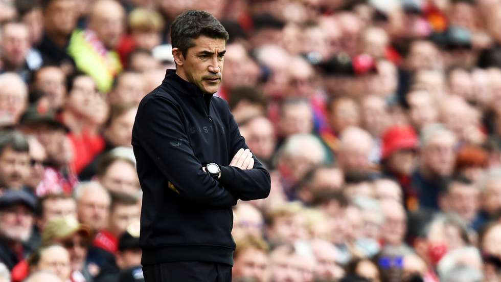 epa09966237 Wolverhampton manager Bruno Lage looks on from the touchline during the English Premier League soccer match between Liverpool FC and Wolverhampton Wanderers in Liverpool, Britain, 22 May 2022.  EPA/PETER POWELL EDITORIAL USE ONLY. No use with unauthorized audio, video, data, fixture lists, club/league logos or 'live' services. Online in-match use limited to 120 images, no video emulation. No use in betting, games or single club/league/player publications
