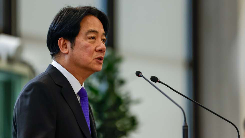 epa11748918 Taiwan President William Lai (Lai Ching-te) speaks before his departure for his first state visit, at Taoyuan International airport in Taoyuan, Taiwan, 30 November 2024. Lai and his delegation depart for the South Pacific on a chartered flight with an initial two-night layover in Hawaii before continuing to the Marshall Islands, according to a Presidential Office official.  EPA/RITCHIE B. TONGO