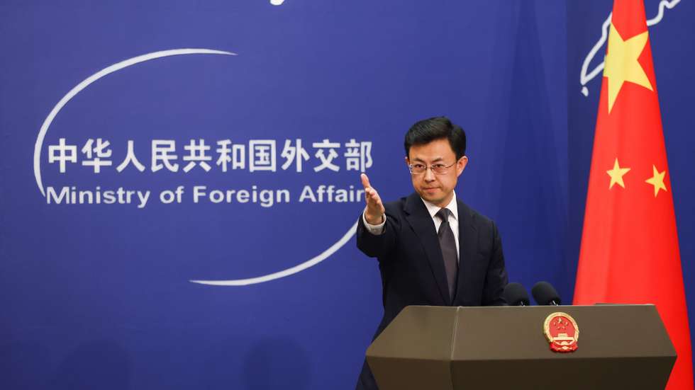 epa11841233 Chinese Ministry of Foreign Affairs spokesperson Guo Jiakun gestures during a press conference in Beijing, China, 21 January 2025. Jiakun commented on Donald Trump's inauguration as the 47th US president, stating that China is willing to work with the new US government to jointly create a new future for Sino-American relations, based on the principles of mutual respect and cooperation.  EPA/WU HAO