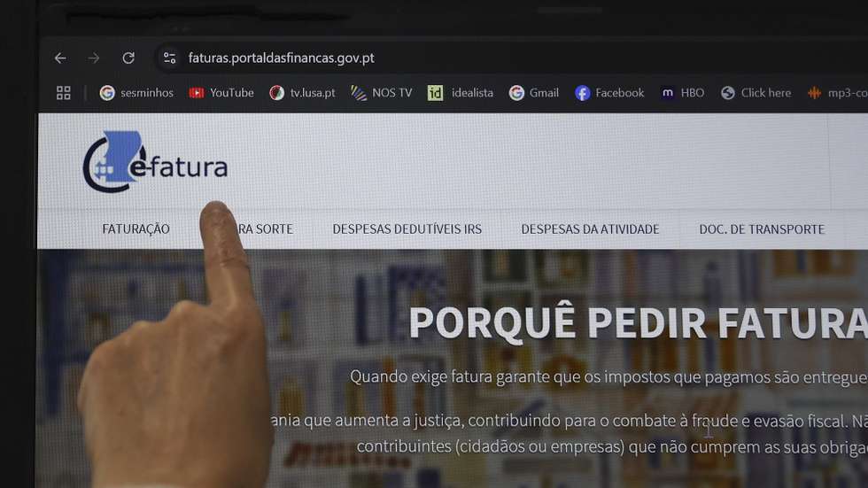 Imagem do site das finanças E-fatura, Lisboa, 25 de fevereiro de 2025. CARLOS M. ALMEIDA/LUSA
