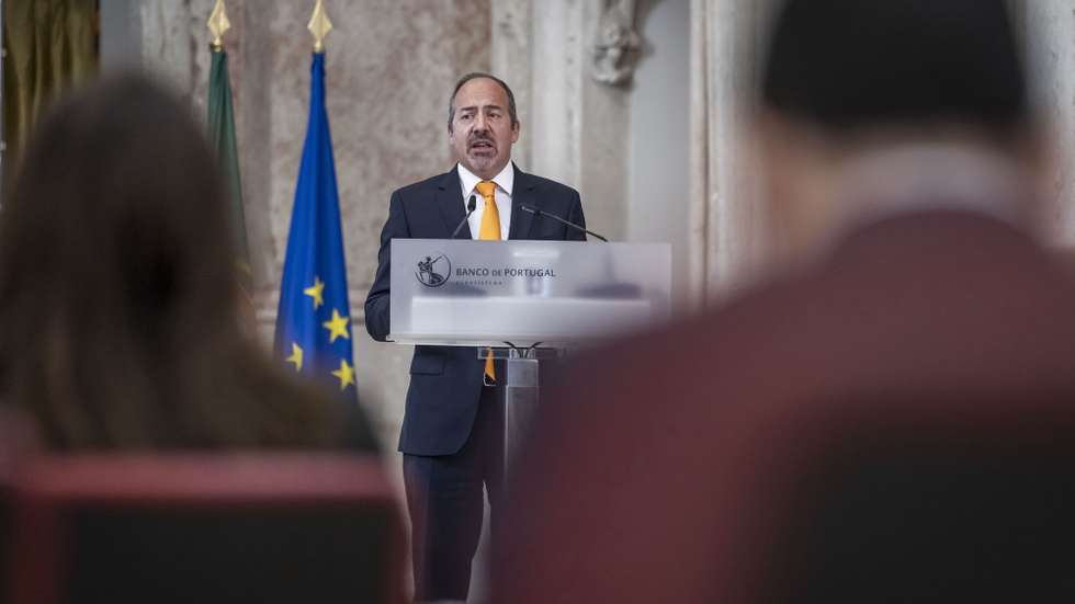 O governador do Banco de Portugal, Álvaro Santos Pereira, durante conferência de imprensa de apresentação do Boletim Económico (março 2026), no Museu do Dinheiro, em Lisboa, 25 de março de 2026. JOSÉ SENA GOULÃO/LUSA