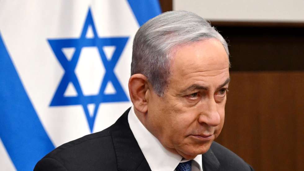 epa11673116 Israeli Prime Minister Benjamin Netanyahu meets with Italian Foreign Minister Antonio Tajani (not pictured) in Jerusalem, 21 October 2024. The Italian foreign minister is on a mission to Israel and Palestine to meet with the Israeli prime minister, the Israeli foreign minister, as well as the Palestinian prime minister.  EPA/ALESSANDRO DI MEO