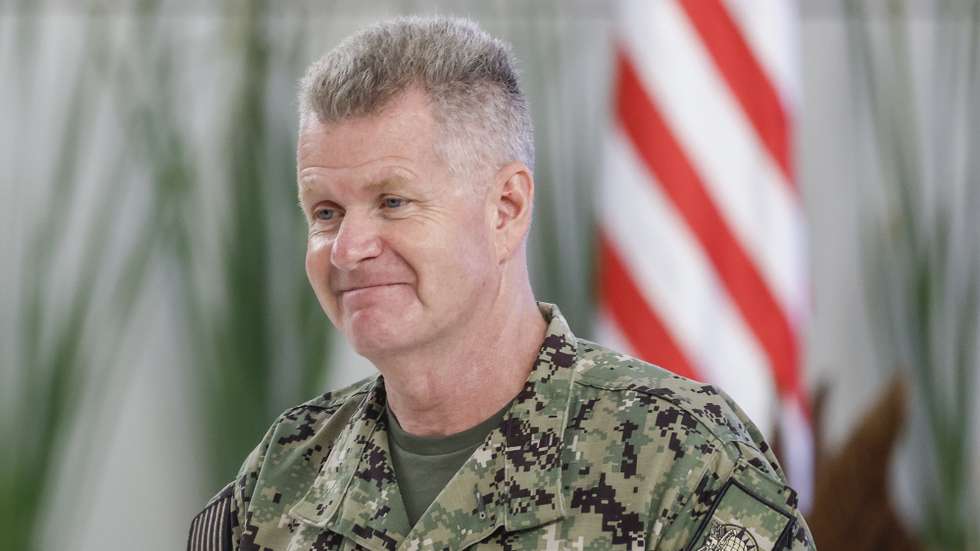epa12320849 Commander of United States Indo-Pacific Command Admiral Samuel Paparo smiles after delivering his speech during the opening ceremony of the Super Garuda Shield 2025 joint military exercise at the Navy Staff and Command School in Jakarta, Indonesia, 25 August 2025. The multinational military exercise runs from 25 August to 04 September 2025,  involving 15 countries, including the United States, Britain, Australia, Japan, South Korea, France, Canada, Germany, the Netherlands, Brazil, India, Singapore, New Zealand, Cambodia, and Papua New Guinea.  EPA/MAST IRHAM