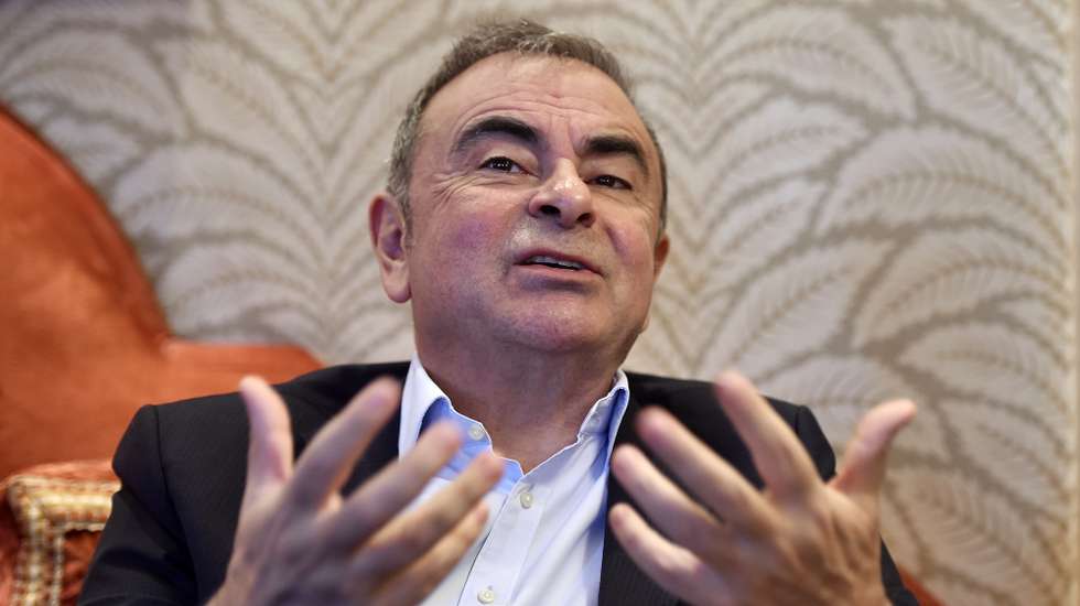 epa09902371 (FILE) - Lebanese-French businessman Carlos Ghosn speaks during an interview in Beirut, Lebanon, 16 December 2020 (reissued 22 April 2022). A lawyer for former Nissan chairman Carlos Ghosn on 22 April 2022 told epa that his client will respond to reports that French prosecutors had issued an international arrest warrant on Lebanese television later in the evening. Ghosn on 29 December 2019 fled from Japan where he was on bail and under surveillance in Tokyo awaiting trial on financial misconduct charges.  EPA/WAEL HAMZEH *** Local Caption *** 56571754
