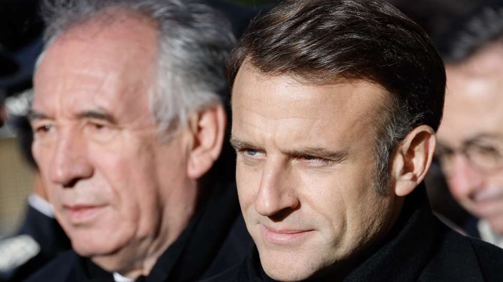 epa11811471 France's Prime Minister Francois Bayrou (L) and France's President Emmanuel Macron (R) attend commemorations marking 10 years since an Islamist attack on the Charlie Hebdo satirical newspaper and the Hypercacher Jewish supermarket in Paris, France, 07 January 2025. Twelve people died in the attacks, including eight editorial staff, while a separate but linked hostage-taking at a Jewish supermarket in eastern Paris by a third gunman on 09 January 2015 claimed another four lives.  EPA/LUDOVIC MARIN / POOL MAXPPP OUT