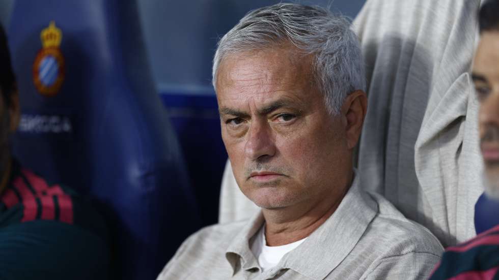 epa13185503 Real Madrid's head coach Portuguese Jose Mourinho is seen prior to the LaLiga soccer match between Espanyol and Real Madrid, in RCDE Stadium, Barcelona, Catalonia, Spain 22 August 2026.  EPA/Quique Garcia