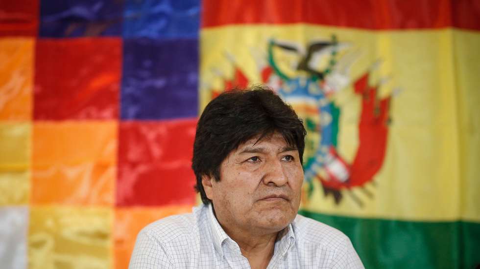 epa08769314 (FILE) - Bolivian former President Evo Morales leads a meeting of his party, Movement for Socialism, in Buenos Aires, Argentina, 29 December 2019 (reissued 24 October 2020). According to media reports, Morales boarded a charter flight from Argentina to Venezuela on 23 October, after the Supreme Electoral Tribunal (TSE) of Bolivia officially announced the victory of Luis Arce of Movement Towards Socialism (MAS) - Moralesâ€™ party - in the election held on 18 October 2020. Morales had been in self-imposed exile in Argentina after fleeing Bolivia following protests over 2019 election results.  EPA/Juan Ignacio Roncoroni