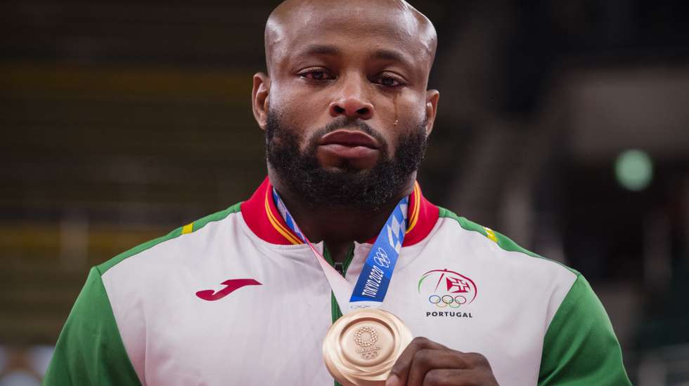 O judoca português, Jorge Fonseca conquistou a medalha de bronze na categoria de -100 kg, nos Jogos Olimpicos de Tóquio2020, no Nipon Budokan de Tóquio, Japão, 29 de julho de 2021. JOSÉ COELHO/LUSA