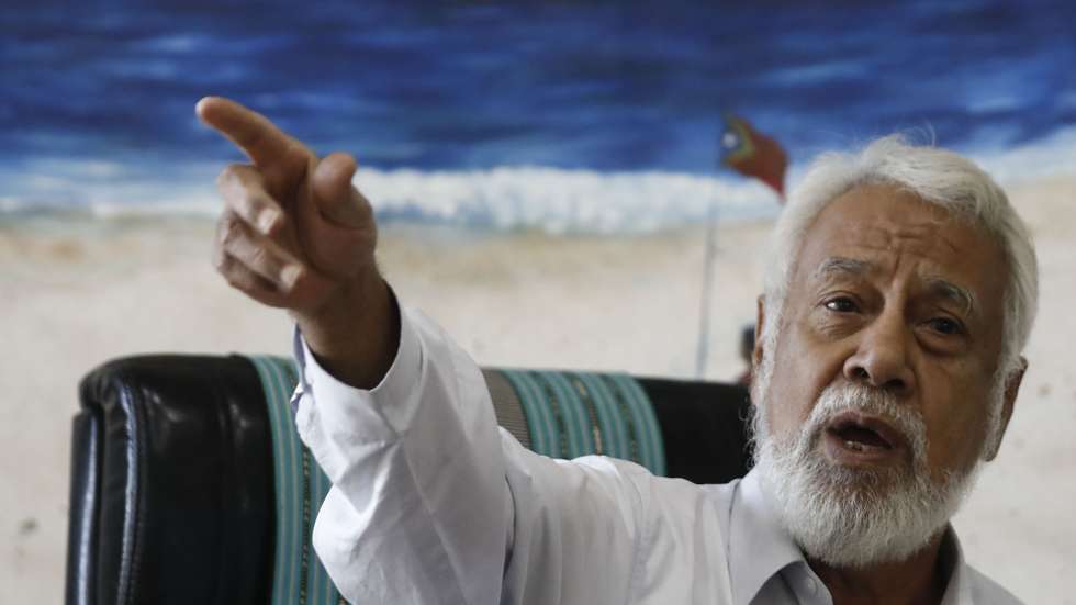 O ex- Presidente da República de Timor-Leste, e presidente do Congresso Nacional da Reconstrução Timorense (CNRT), Xanana Gusmão, durante a entrevista à agência Lusa, em Dili, Timor-Leste, 14 de maio de 2022. ANTONIO COTRIM/LUSA