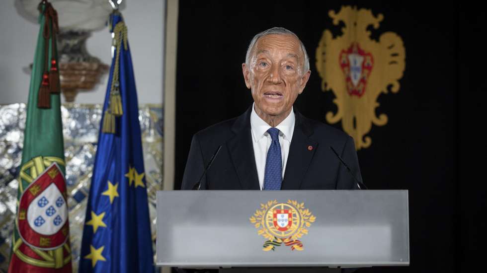 O Presidente da República, Marcelo Rebelo de Sousa, durante a comunicação ao país sobre as medidas do estado de emergência, Palácio de Belém, Lisboa, 28 de janeiro de 2021. MIGUEL FIGUEIREDO LOPES/PRESIDÊNCIA DA REPÚBLICA/LUSA