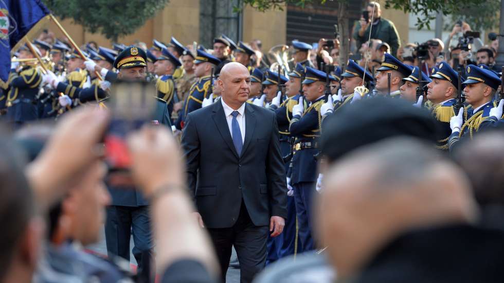 epa11814757 Lebanon's President-elect Joseph Aoun arrives for an oath-taking ceremony at the parliament in Beirut, Lebanon, 09 January 2025. General Joseph Aoun was elected President of Lebanon 09 January 2025 after an over two-year political stalemate leaving the country without a president since 2022.  EPA/WAEL HAMZEH