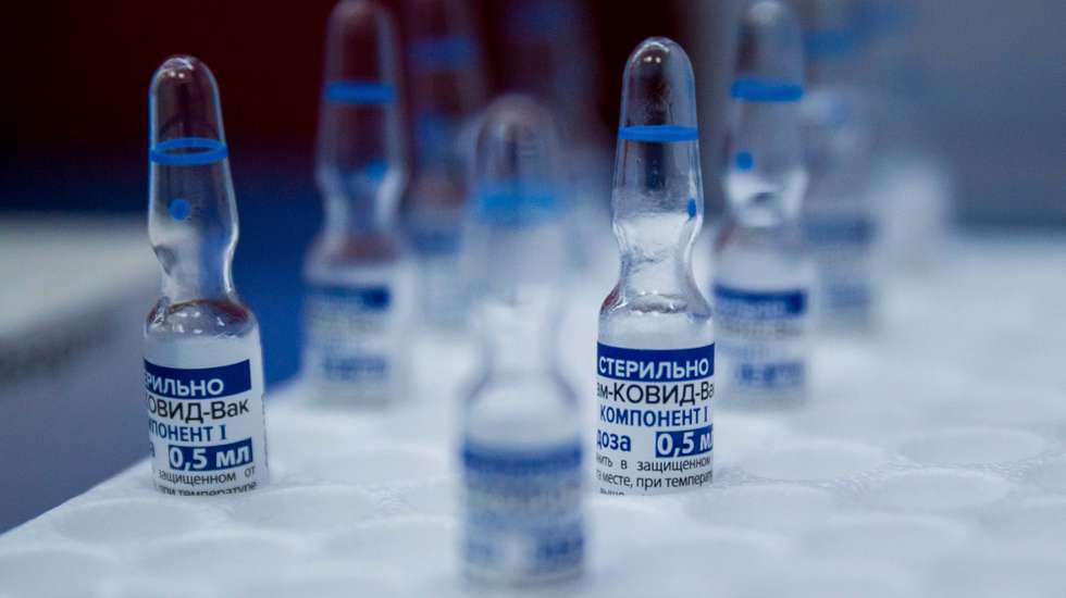 epa09039038 Vials of the Russian Sputnik V vaccine against Covid-19 during a vaccination day, in Caracas, Venezuela, 22 February 2021 (issued 26 February 2021). With a humanitarian crisis and almost a year after having registered its first case of Covid-19, Venezuela according to official numbers keeps the spread of this disease at bay, numbers that are questioned by the union doctors who claim that there is a 'very high under reporting' of Covid-19 cases. About 140,000 cases and more than a thousand deaths is the figure for Venezuela and, although the data is questioned, in the country there has not been a hospital collapse greater than that which has already occurred for more than five years.  EPA/MIGUEL GUTIERREZ